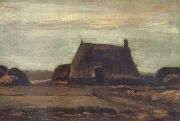Vincent Van Gogh Farmhouse with Peat Stacks (nn04) oil painting
